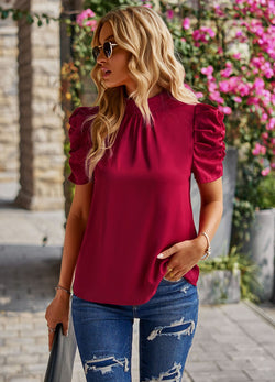 Summer women's clothing round neck loose top women