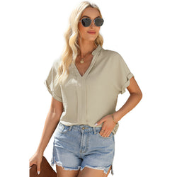 Casual Thin Breathable V-Neck Short Sleeve T-Shirt