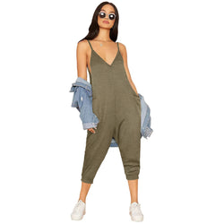 Solid color onesie, suspender, foot closure, long jumpsuit.