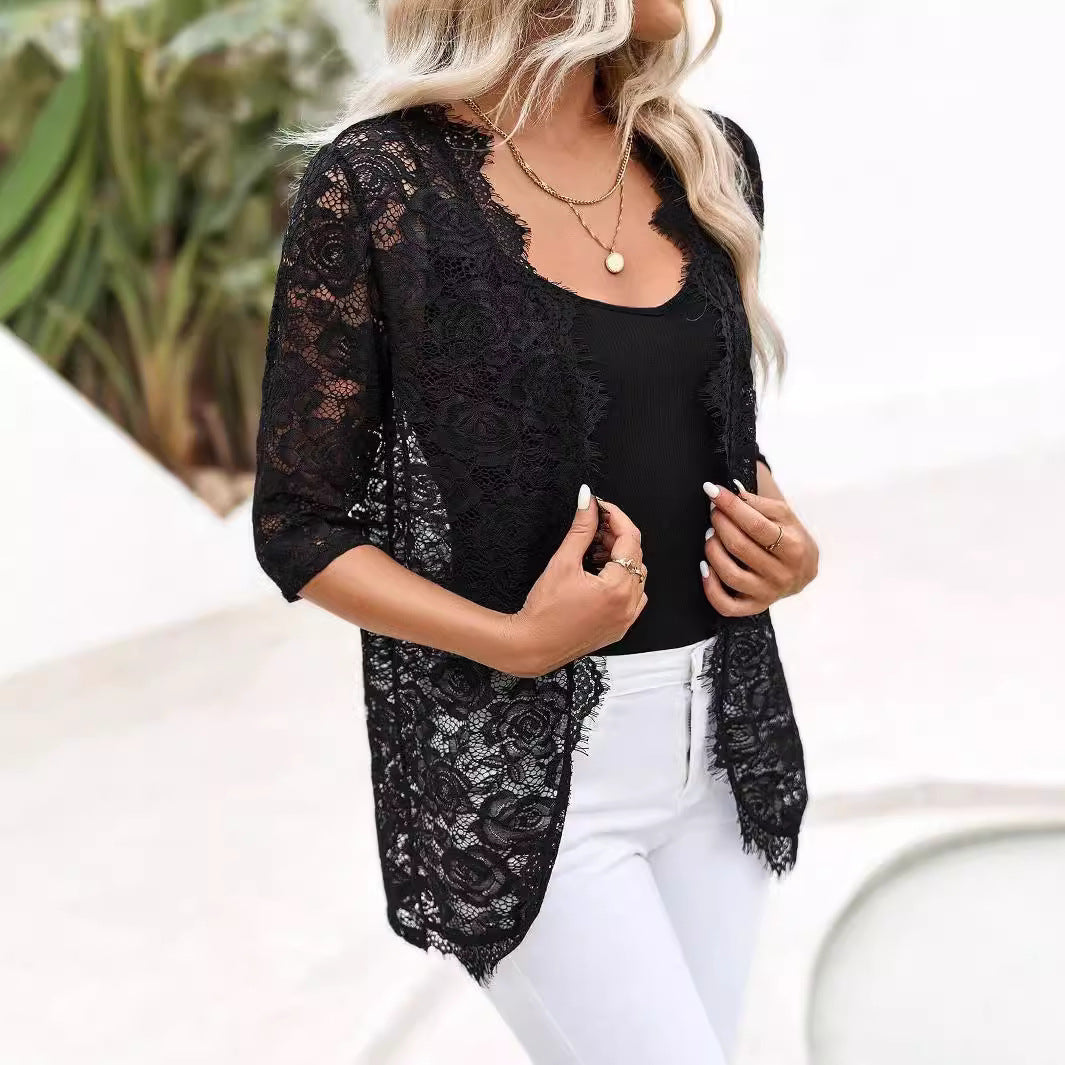 Splicing Fashion Lace Lace Jacket Top