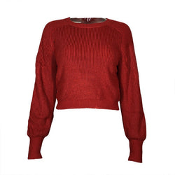 Women's knitted sweater long-sleeved crew neck exposed navel fashion inner sweater women's short top coat