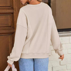 Loose casual style trend hot-selling new round neck pullover long sleeve fashion sweater women