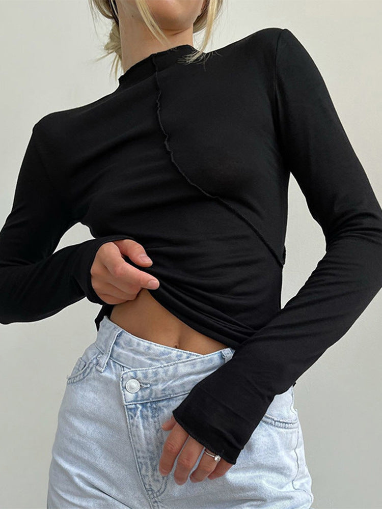 Half turtleneck bottoming shirt tights women