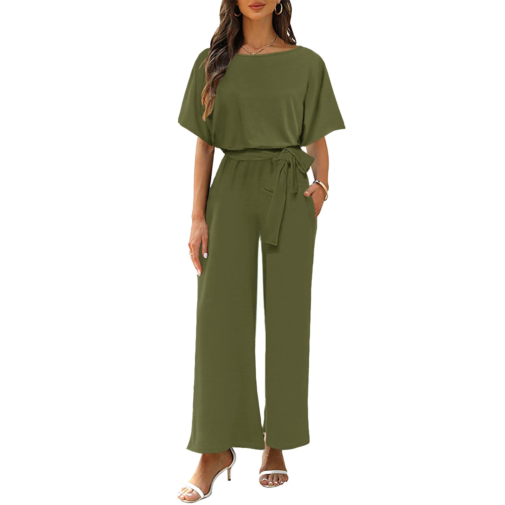 Crew Neck Short Sleeve onesie Women's Jumpsuit