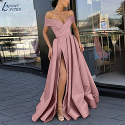 Summer dress, European and American cross-border dark V-neck ebay satin multi-color dress evening dress