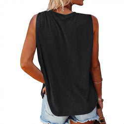 New Letter CREATIVE Printed Loose Crew Neck Sleeveless Vest