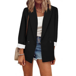 Solid color small suit single long-sleeved spring and autumn blazer