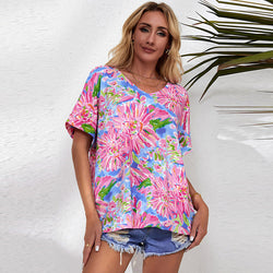 New loose casual print women's t-shirt top