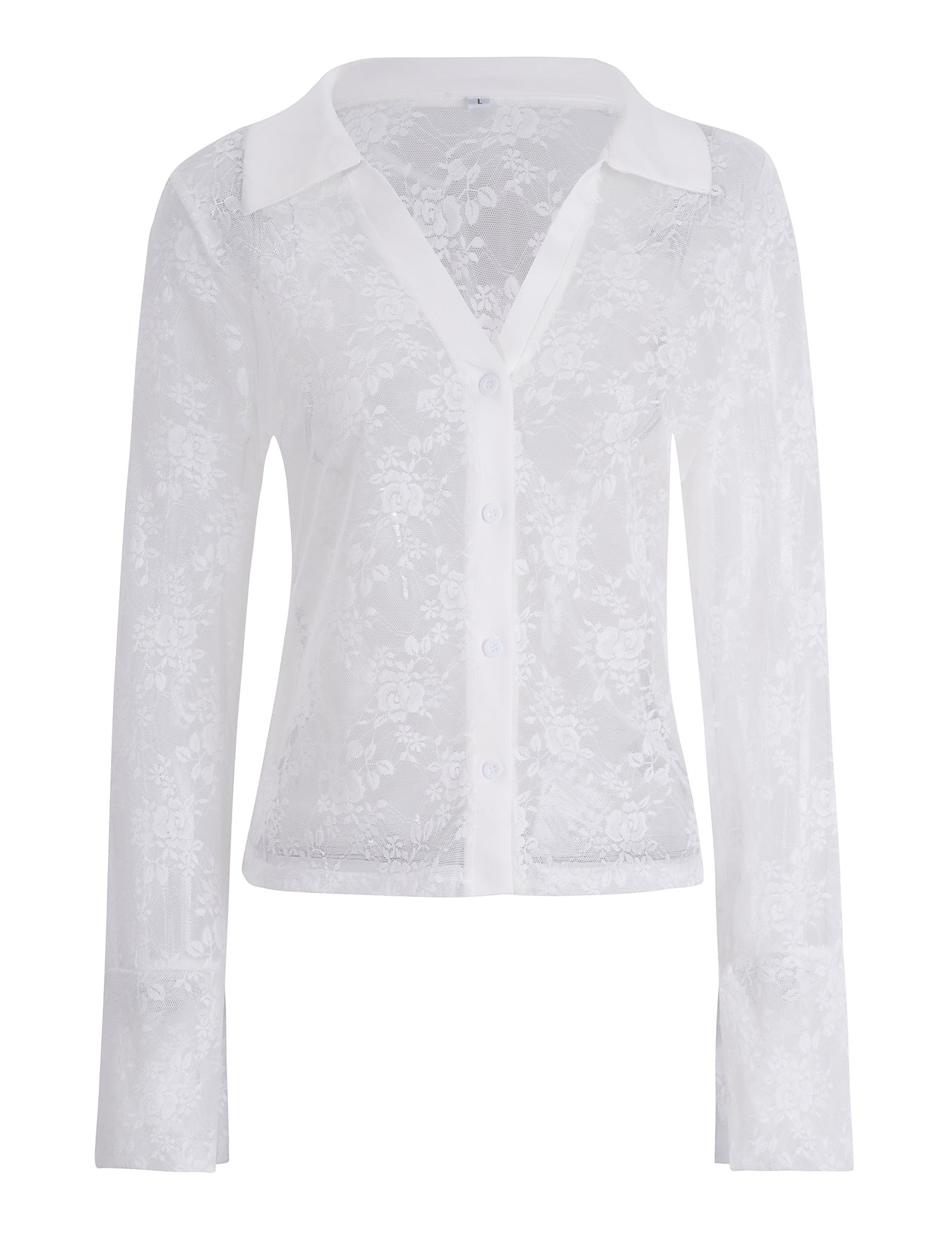 Sexy waist hollow cardigan lace shirt top women's clothing