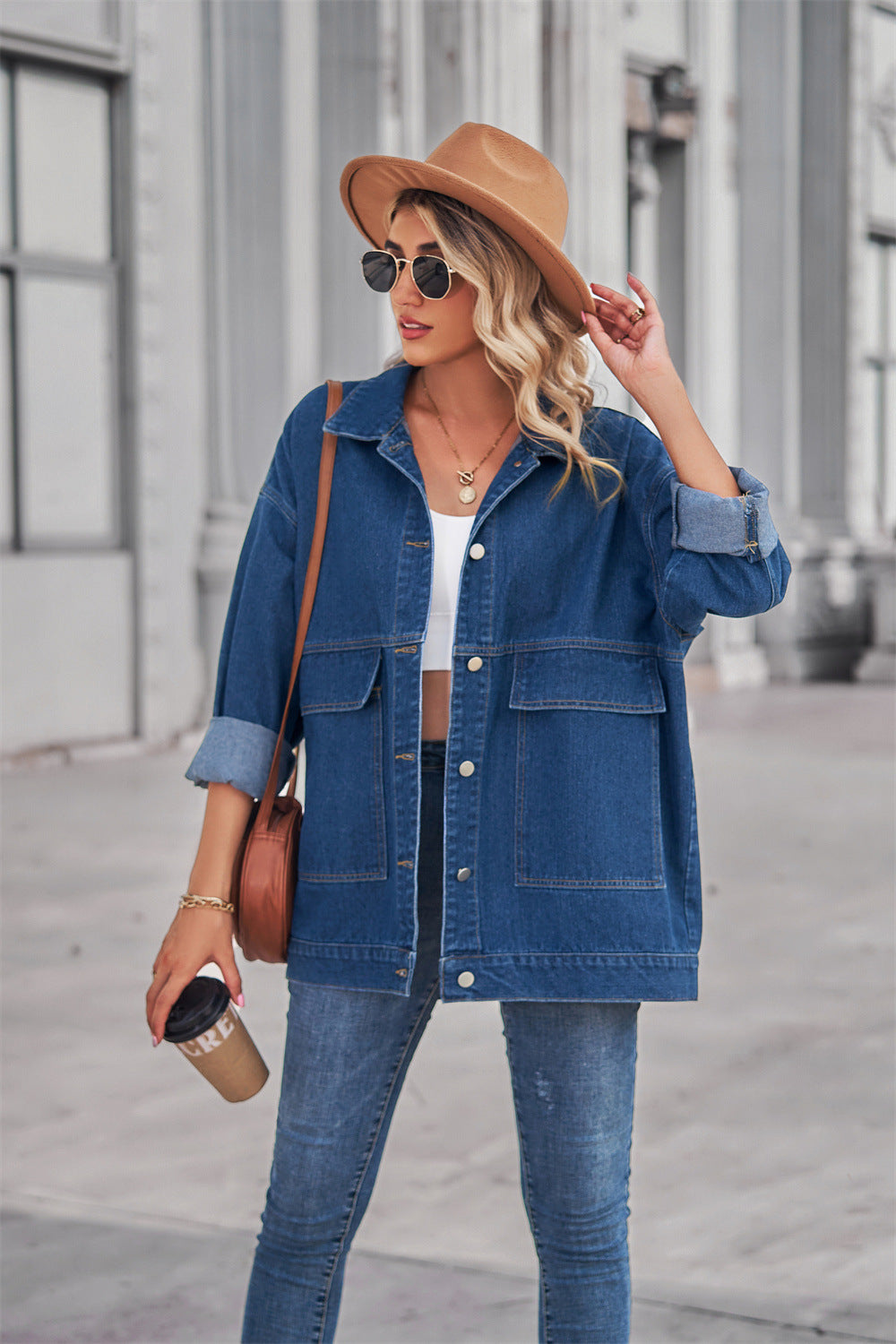 Versatile Skinny Retro Classic Loose Denim Jacket Top Women