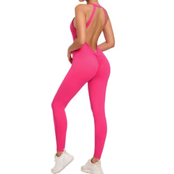 Back buckle yoga onesie women's peach hip backless sports quick-drying onesie