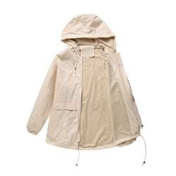 Hooded jacket Outdoor raincoat Short trench coat Cardigan jacket