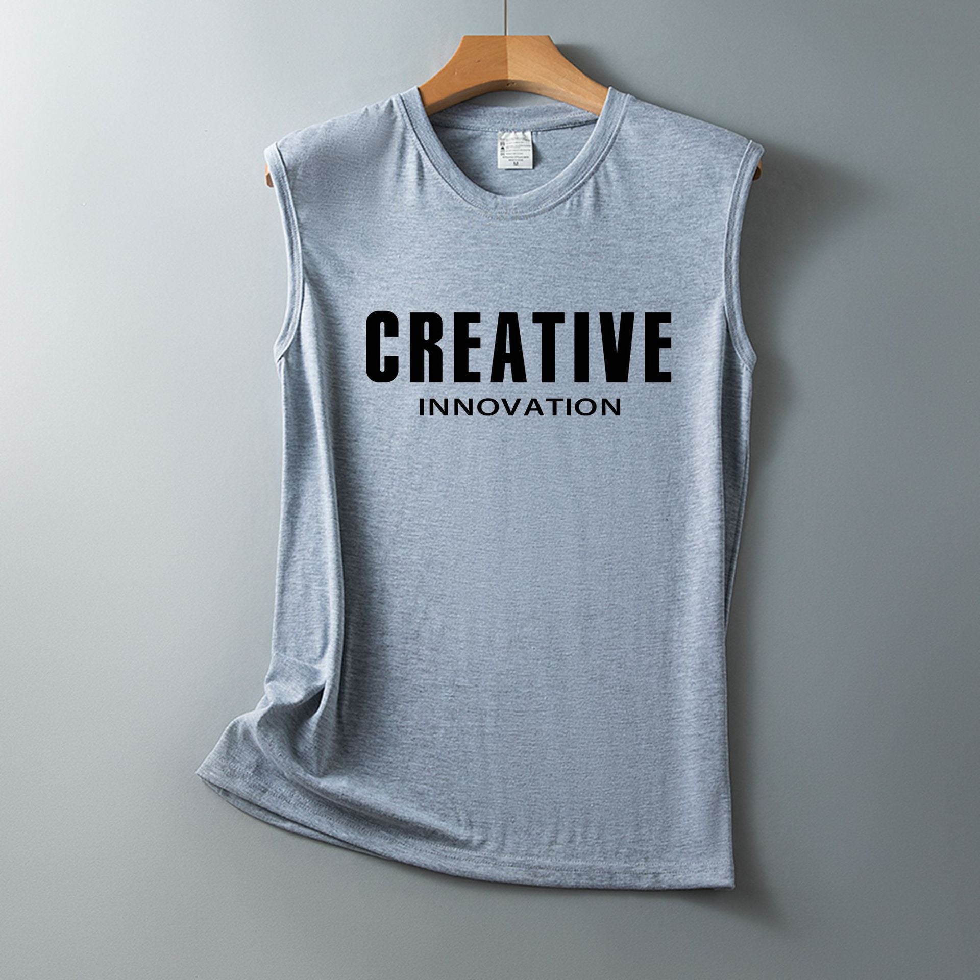 New Letter CREATIVE Printed Loose Crew Neck Sleeveless Vest