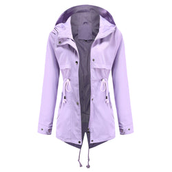 Hooded Jacket Long Sleeve Waist Outdoor Rainproof Jacket