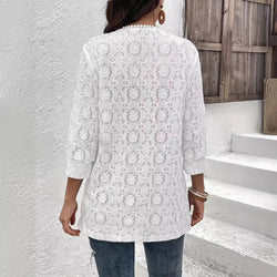 Lace Spliced Lace Cardigan Women's Jacket Top Women's Clothing