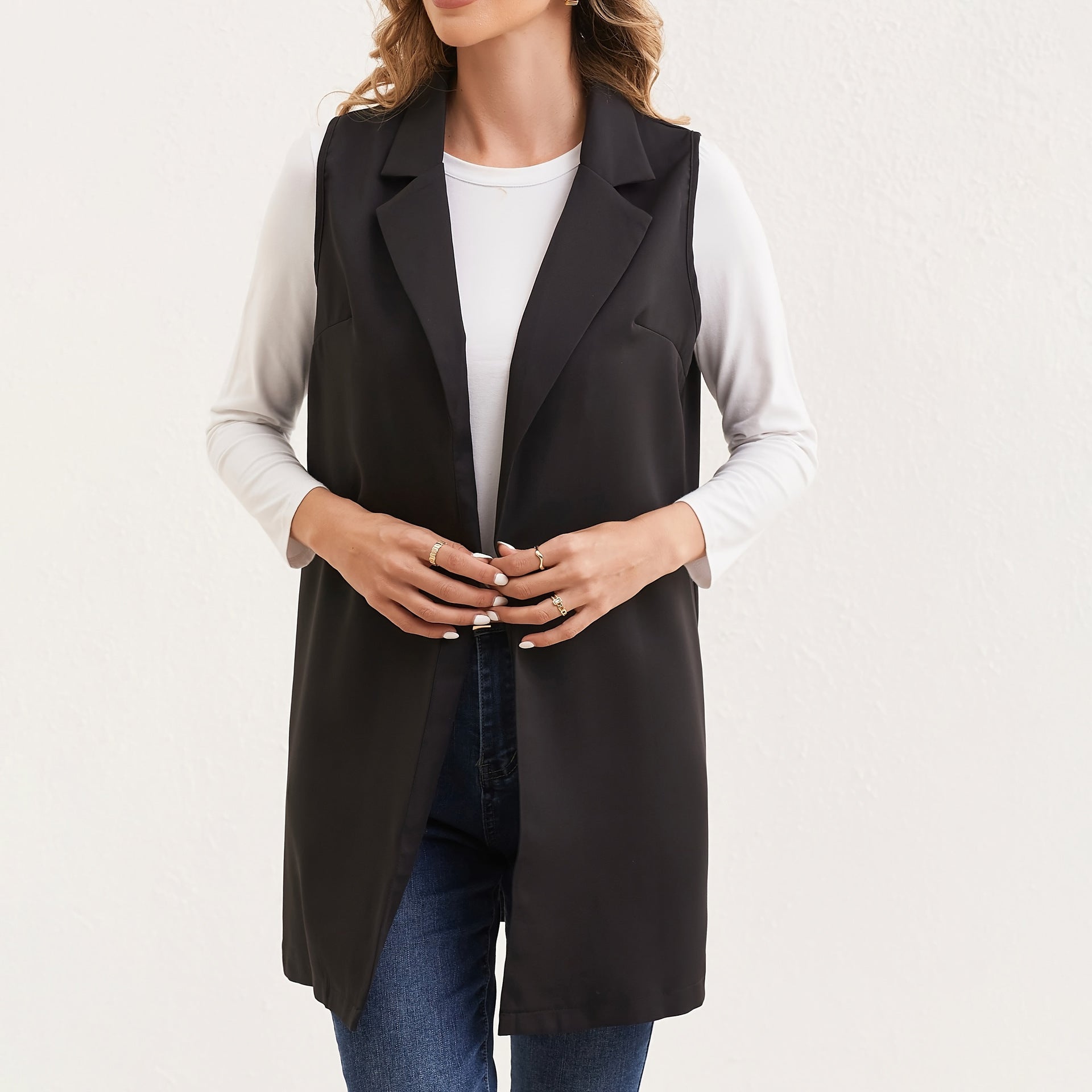 Versatile Sleeveless Slim Fit Blazer Ladies