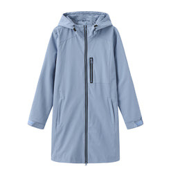 European and American anti-splashing trench coat women's hooded long-sleeved spring and autumn coat loose casual windproof cross-border women's clothing M24WB33P