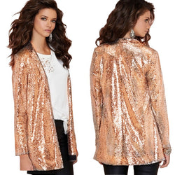 Performance Dress Gold Sequined Suit Jacket Women's Clothing