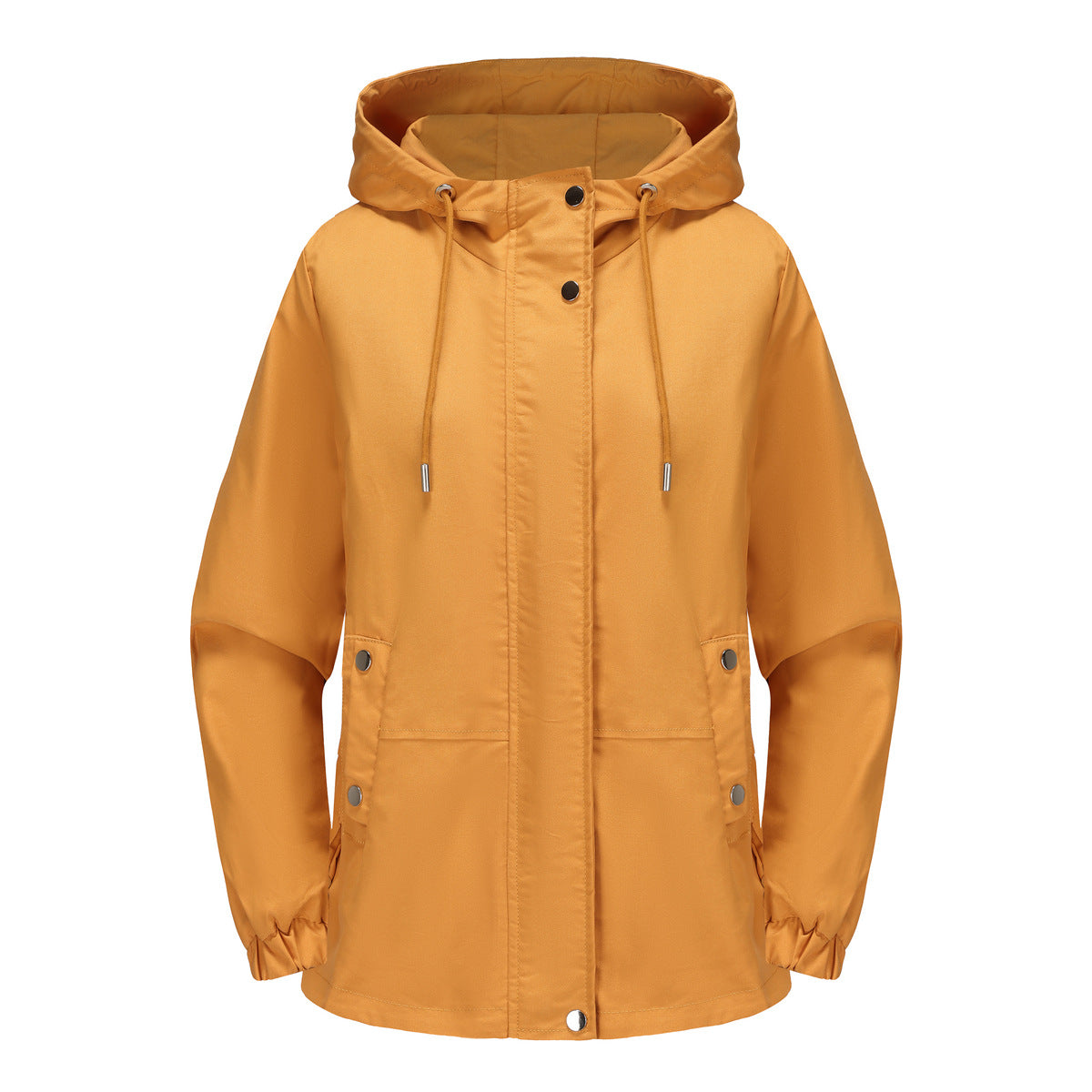 Casual trench coat women's loose windproof jacket hooded long-sleeved basic windproof jacket women