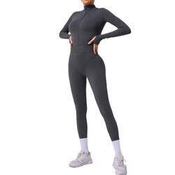 Side net yoga jumpsuit tight rubber band waist finger hole splicing sports fitness jumpsuit